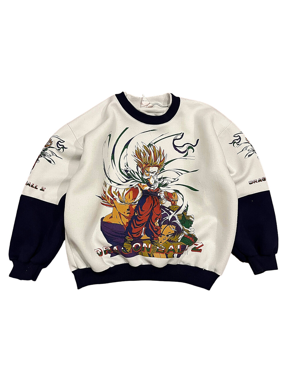Vintage Dragon Ball Z Goku DBZ Crewneck Sweater Youth Medium 16 AOP Vegeta Goku